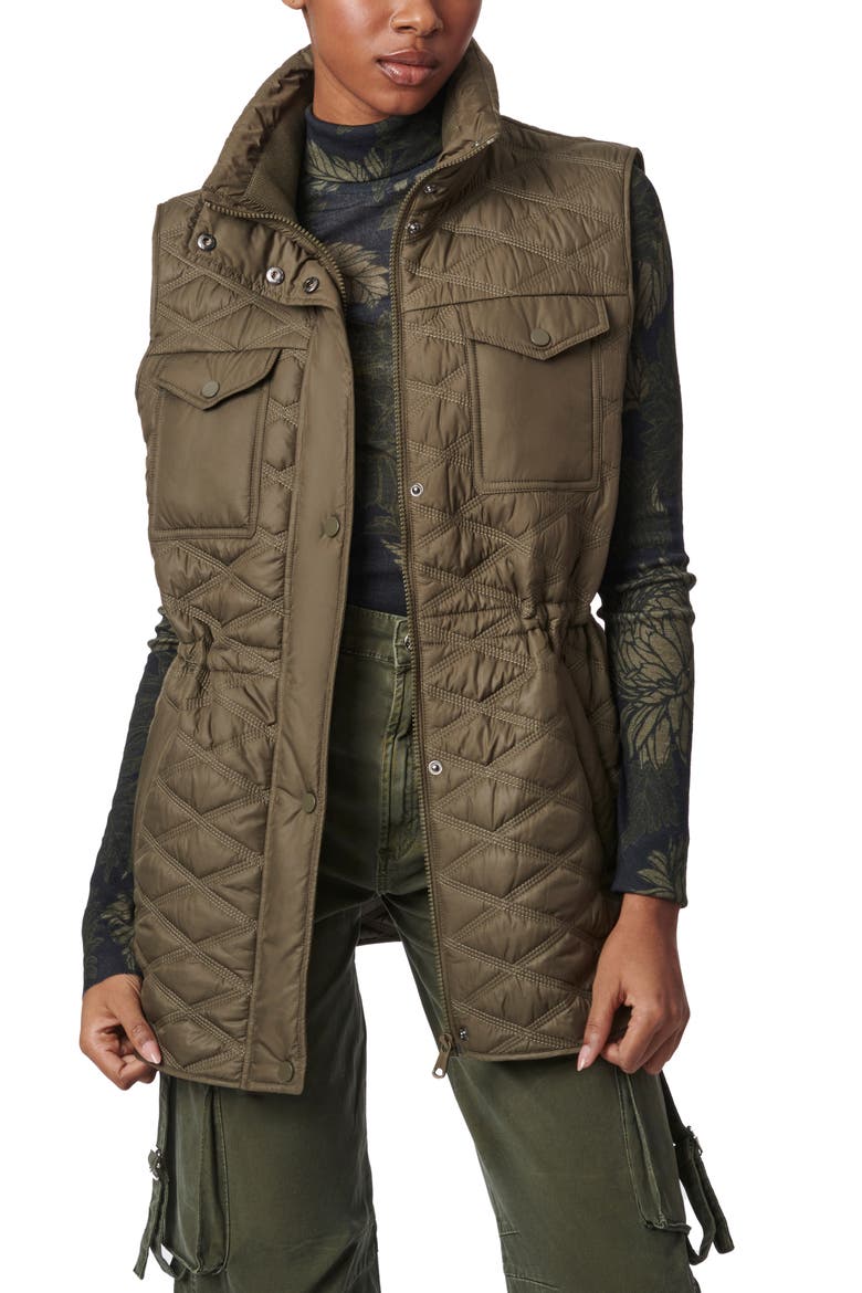 Diamond Quilted Vest, Alternate, color, OLIVE
