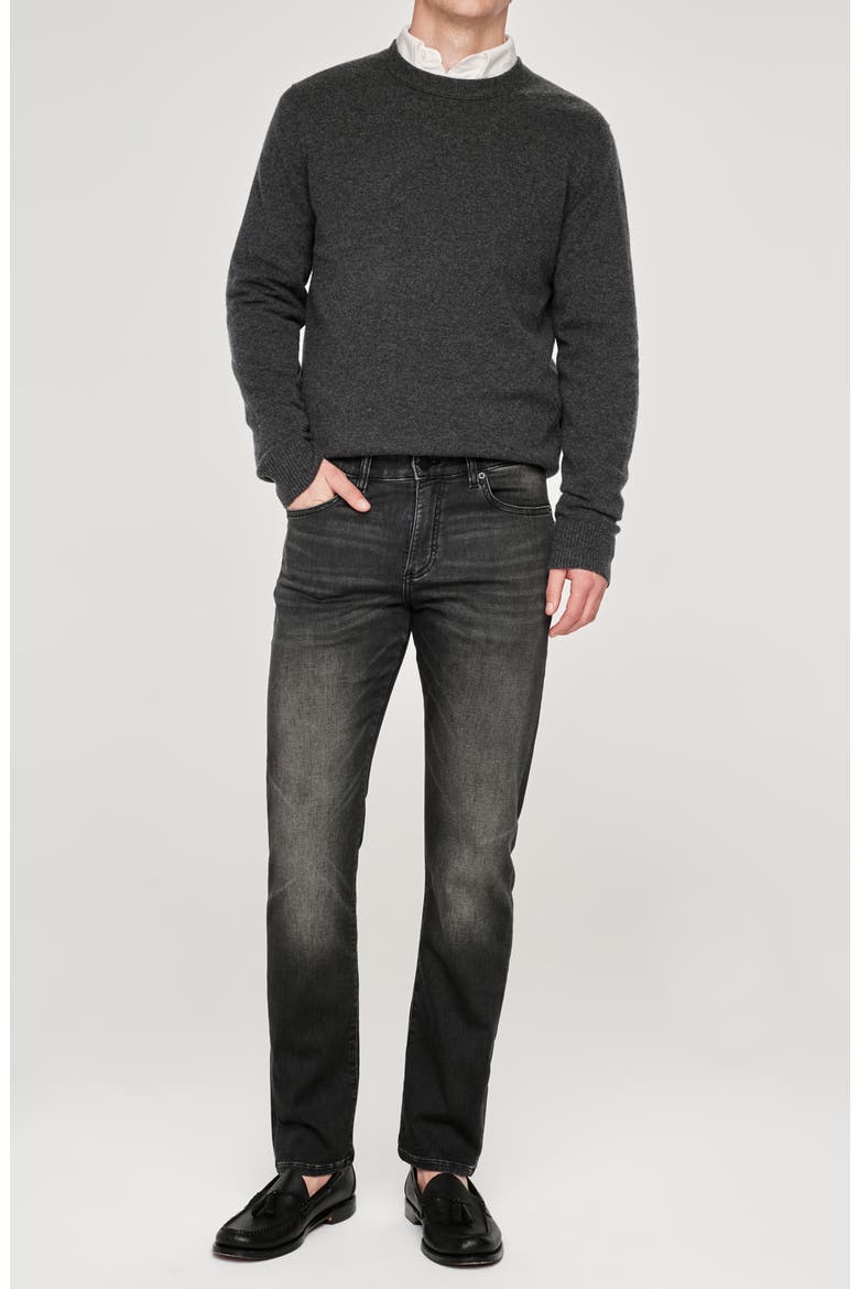 Russell DL Ultimate Knit Slim Straight Jeans, Alternate, color, WASHED BLACK KNIT