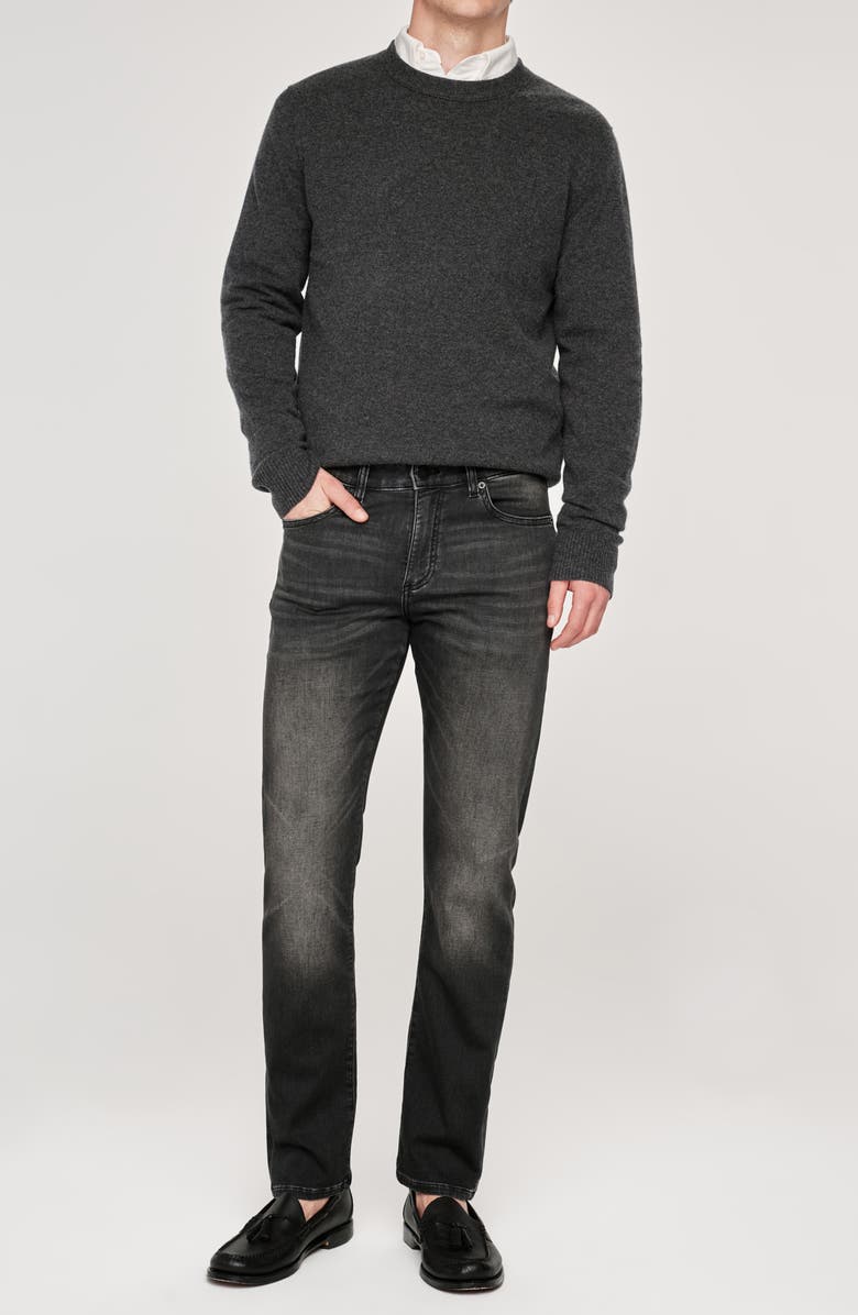DL1961 Russell DL Ultimate Knit Slim Straight Jeans, Alternate, color, Washed Black Knit
