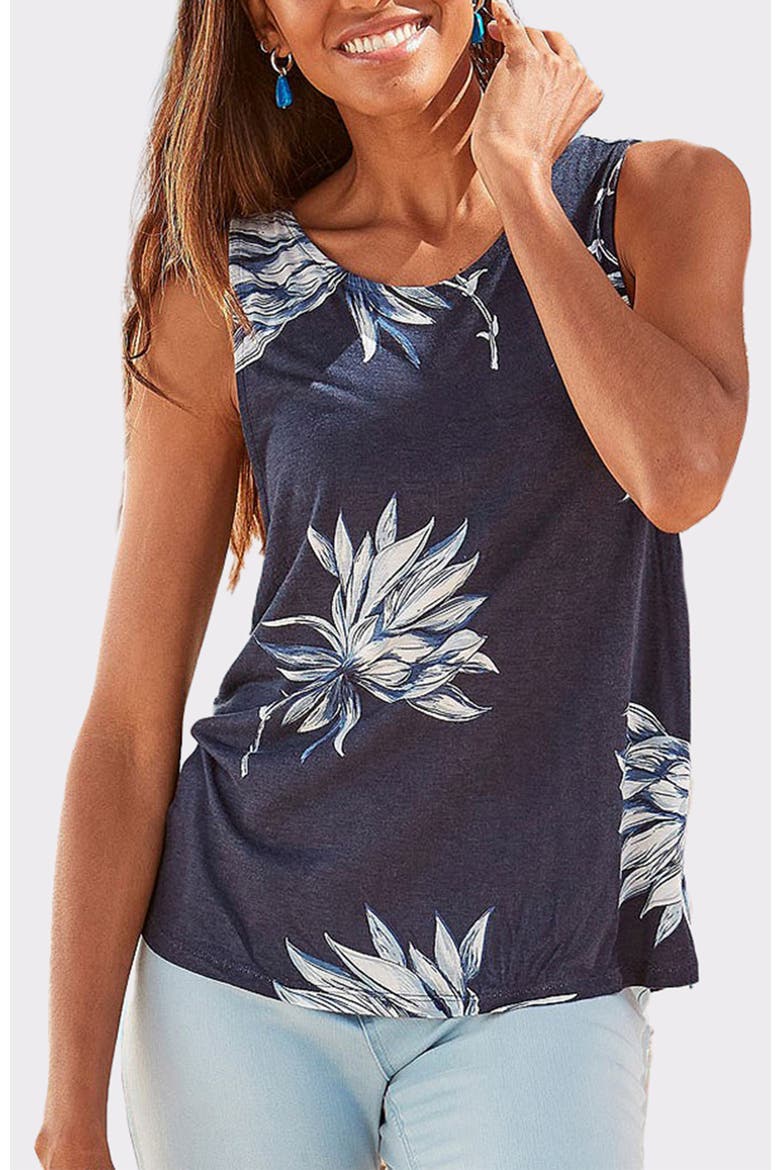 Sleeveless Tank Top, Main, color, Dark Blue Multi