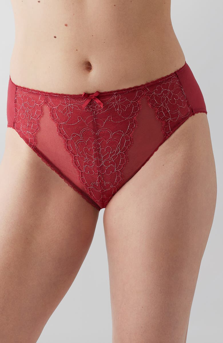 Wacoal Retro Chic High Cut Briefs, Main, color, Regina Red