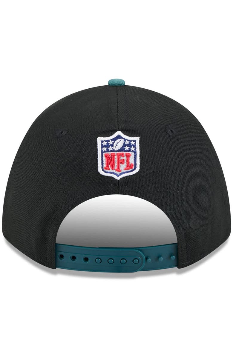 New Era Men's New Era Black/Midnight Green Philadelphia Eagles 2025 NFL Draft 9FORTY A-Frame M-Crown Adjustable Hat, Alternate, color, Black