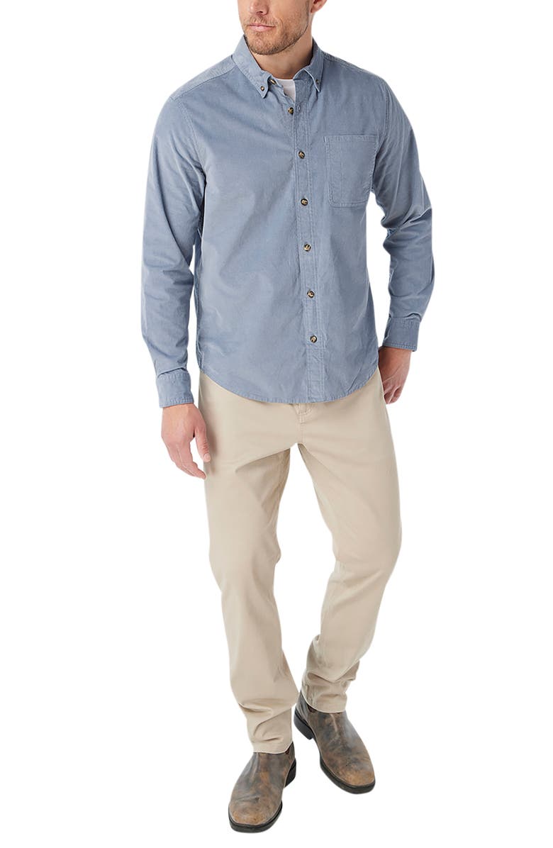 Fair Harbor Wilder Stretch Corduroy Button-Down Shirt, Alternate, color, Maritime