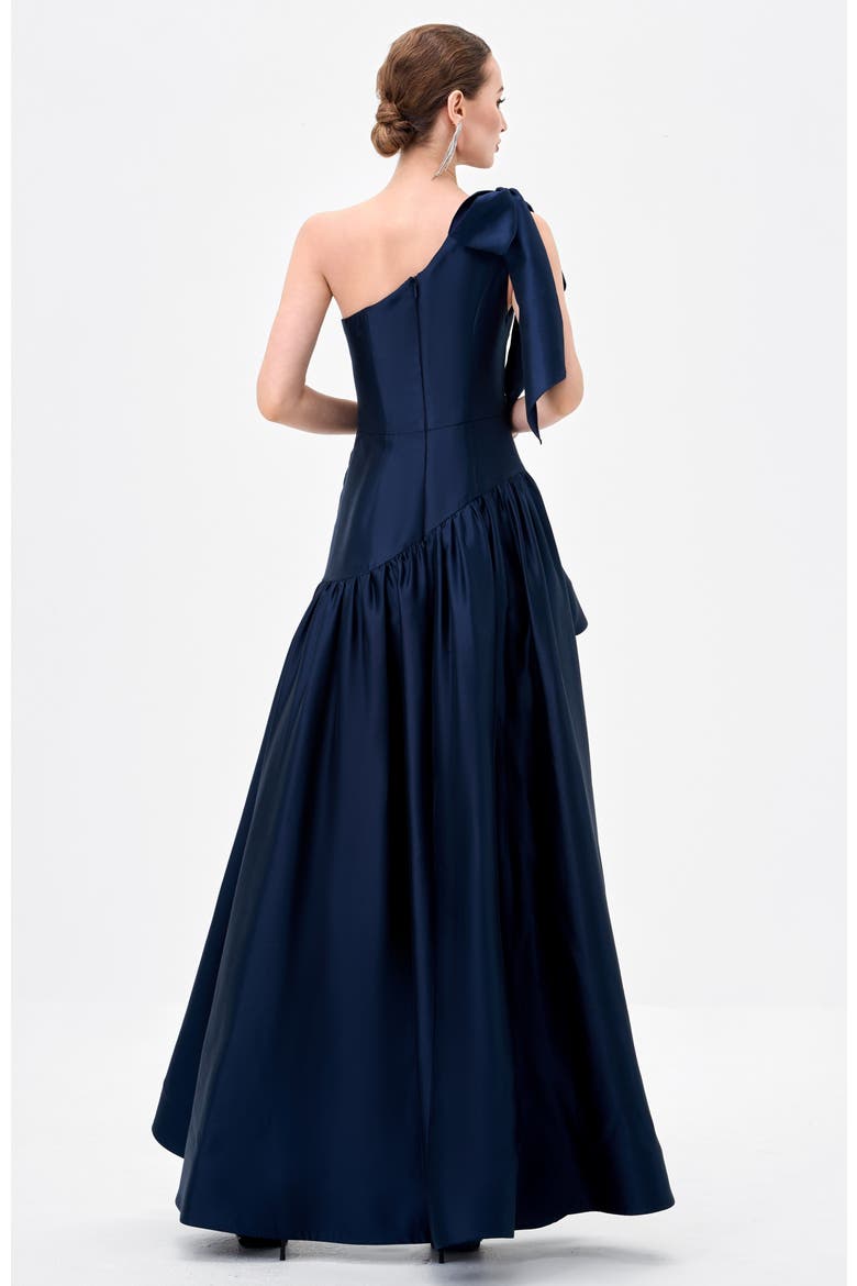 Yulitza Asymmetric Gown, Alternate, color, NAVY