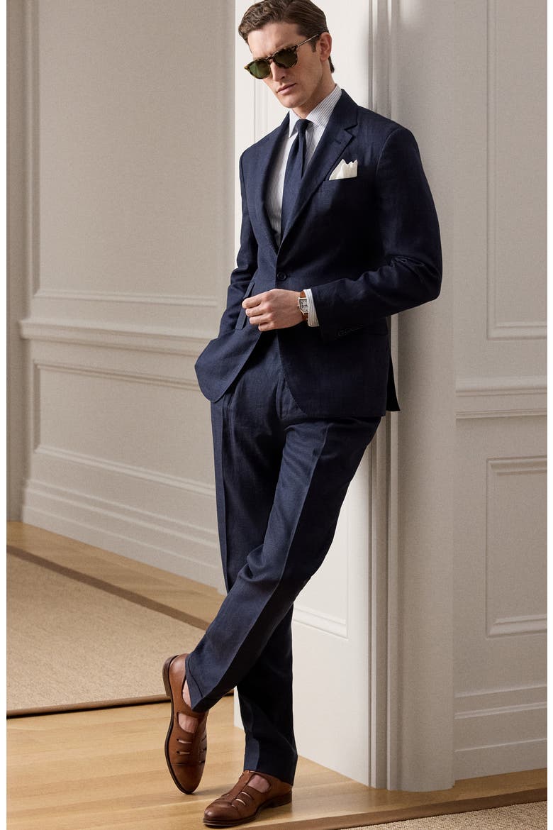 Kent Hand-Tailored Plaid Suit Jacket, Alternate, color, RACING NAVY