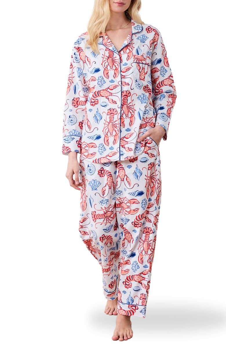 Printfresh Cotton Poplin Pajamas, Main, color, Cloud