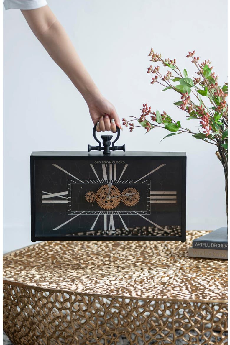 Decorative Wall Clock, Alternate, color, BLACK