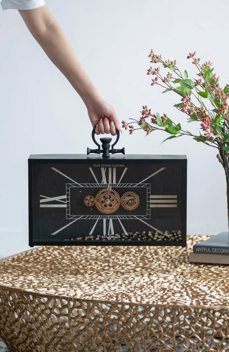 A & B Home Decorative Wall Clock, Alternate, color, Black