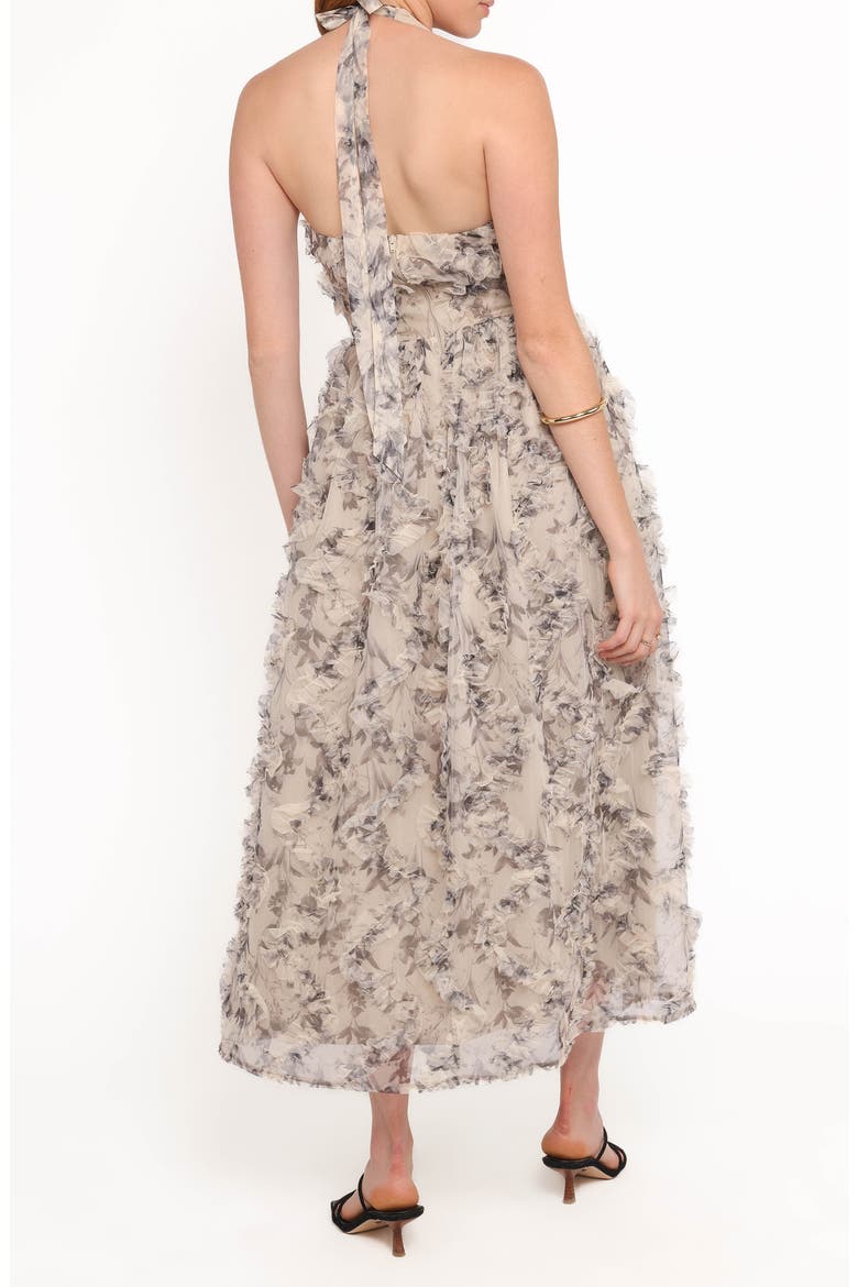 Delora Floral Print Halter Maxi Dress, Alternate, color, FLORAL