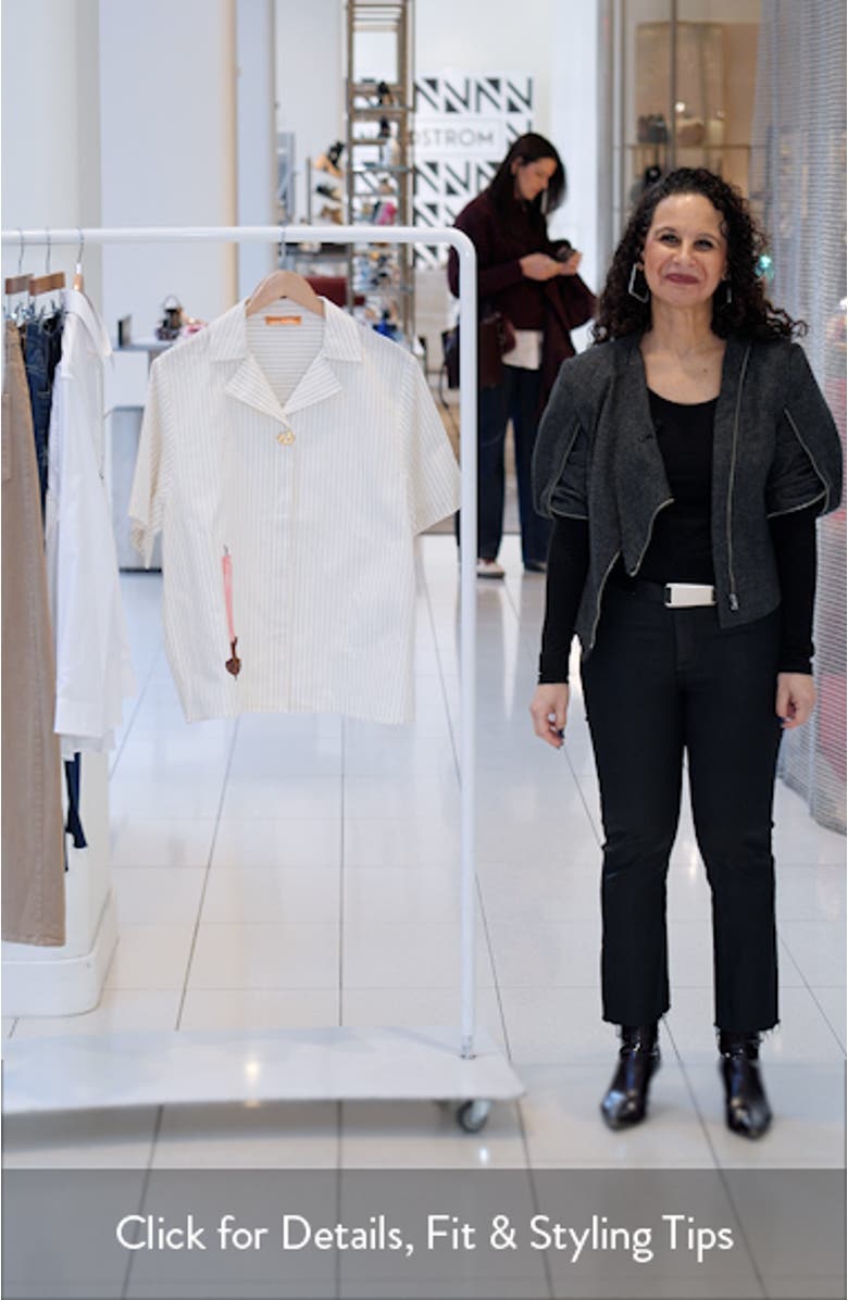 Candle Detail Stripe Organic Cotton Button-Up Shirt, sales video thumbnail