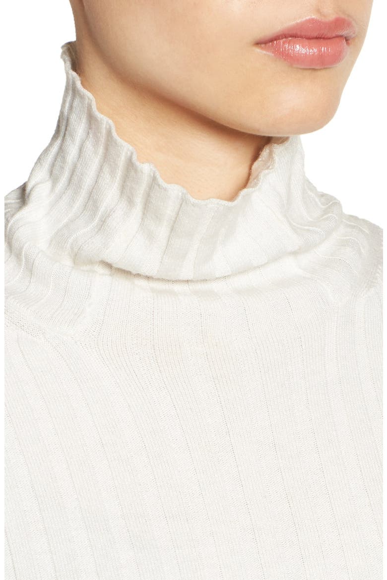 Ribbed Long Sleeve Turtleneck Top, Alternate, color, IVORY CLOUD