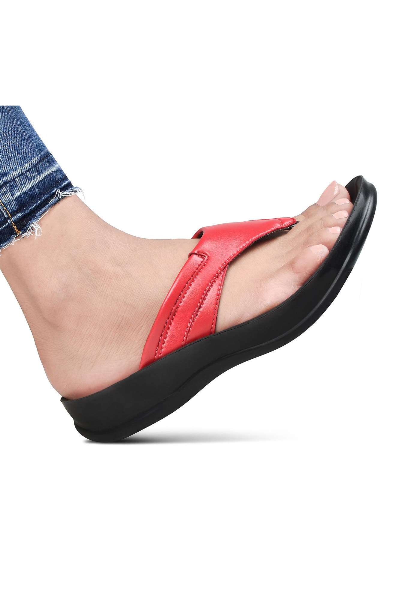 AEROTHOTIC Algiz Waterproof Flip Flop, Alternate, color, Red