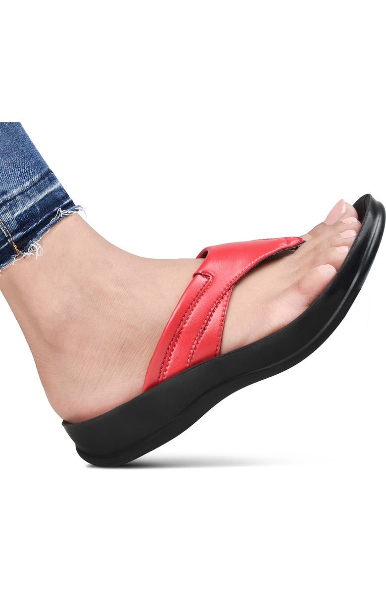 AEROTHOTIC Algiz Waterproof Flip Flop, Alternate, color, Red