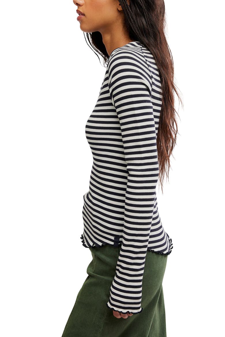 We The Free Easy Does It Striped T-Shirt, Alternate, color, BLACK AND WHITE COMB