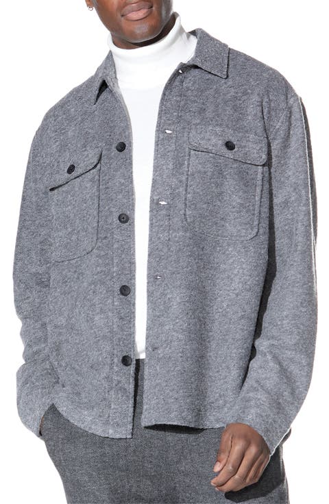 Relaxed Fit Knit Shirt Jacket