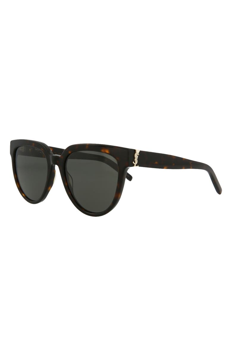 Saint Laurent 54mm Round Sunglasses, Main, color, Havana Havana Grey