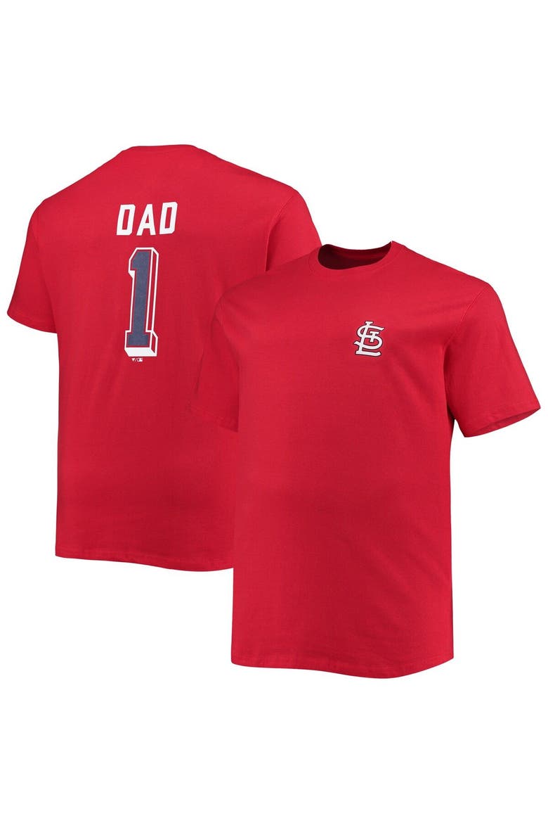 Men's Red St. Louis Cardinals Big & Tall Father's Day #1 Dad T-Shirt, Main, color, Red