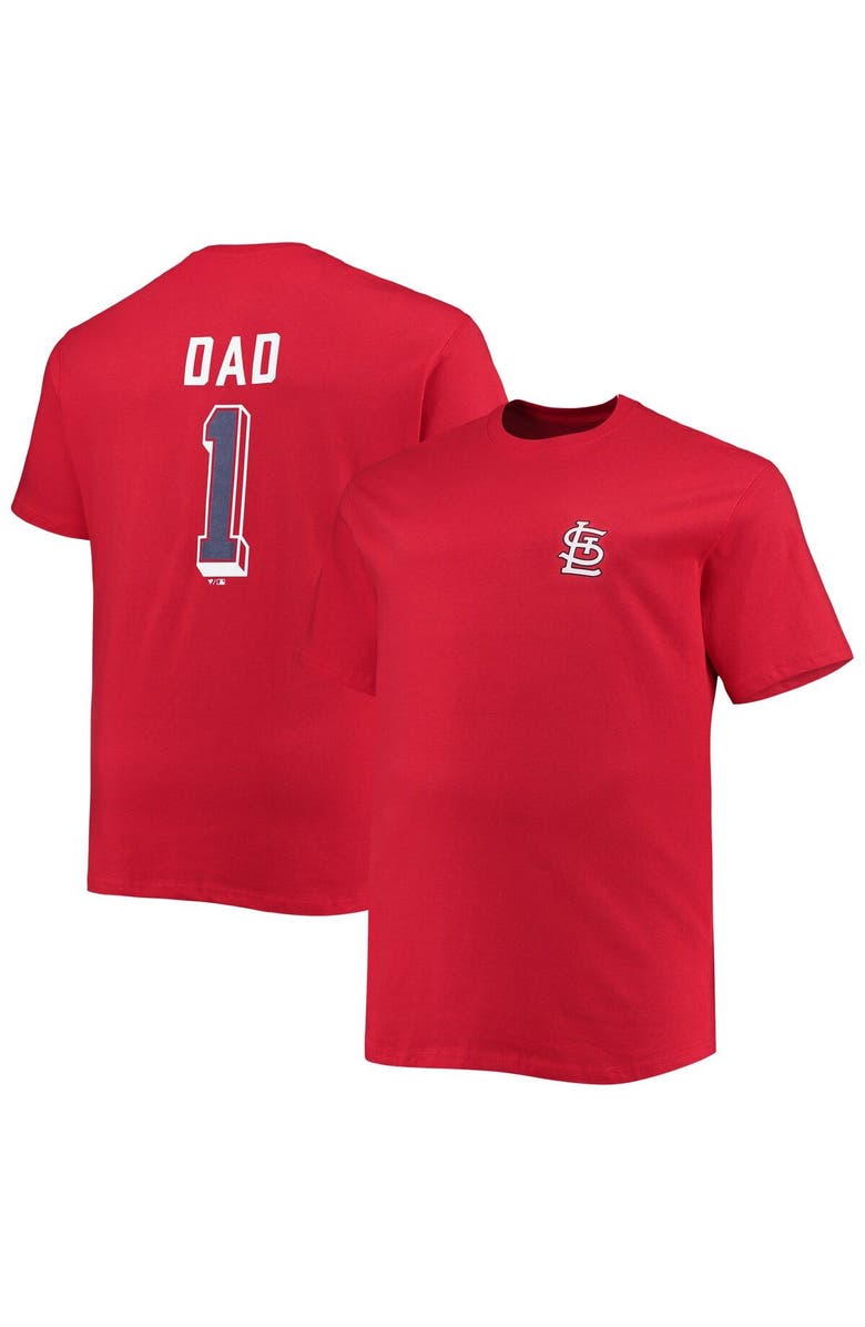 PROFILE Men's Red St. Louis Cardinals Big & Tall Father's Day #1 Dad T-Shirt, Main, color, 