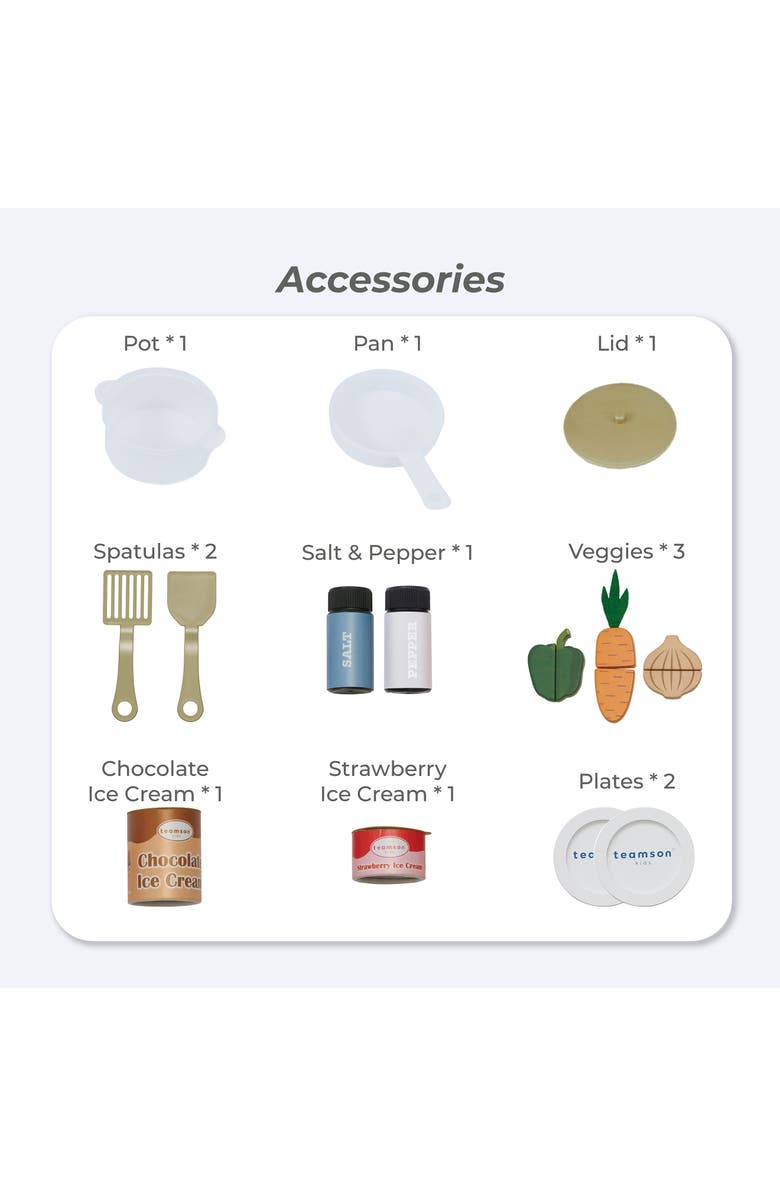 Teamson Kids Little Chef Normandie Play Kitchen & Accessories, Alternate, color, Blue