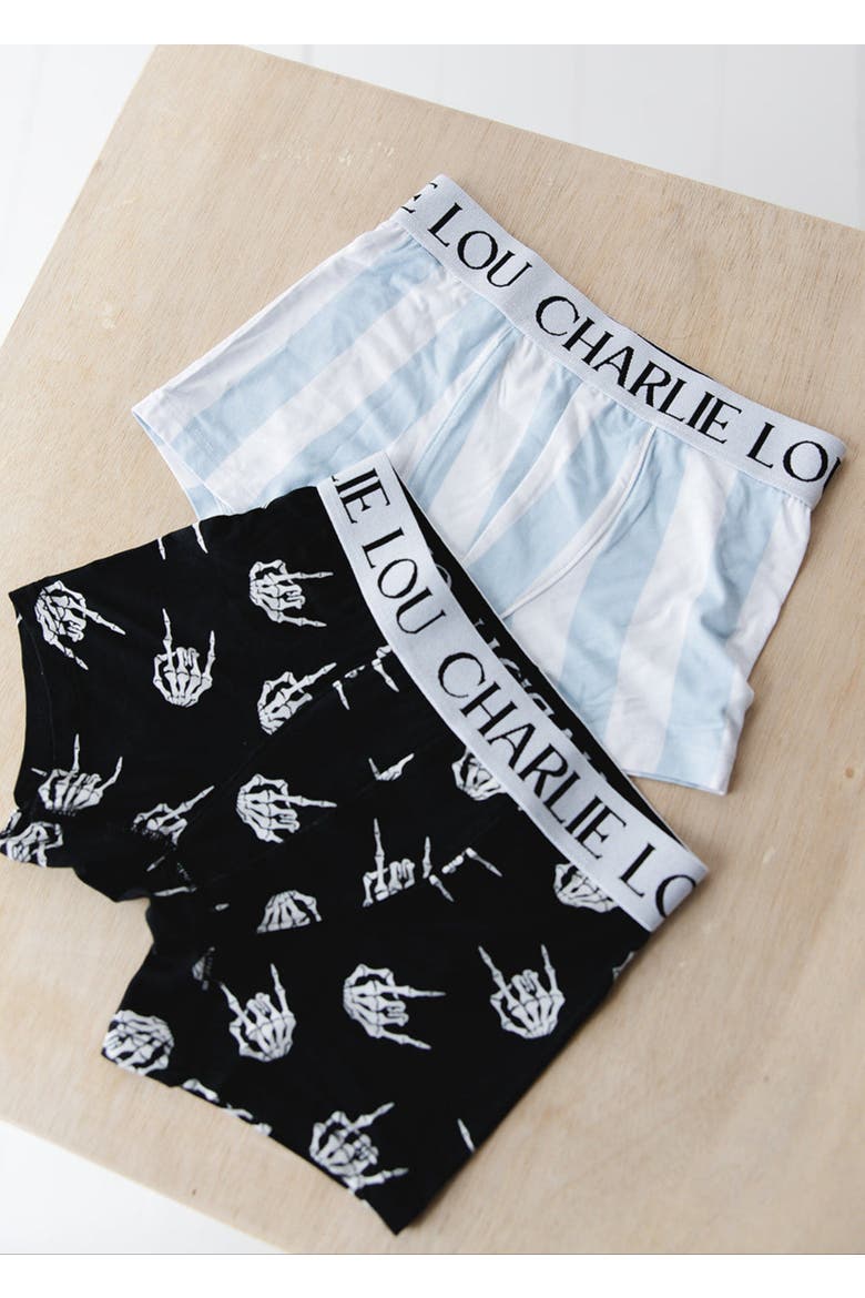 Baby Boy's Rock N' Skull Stretchy Boxers, Alternate, color, Black