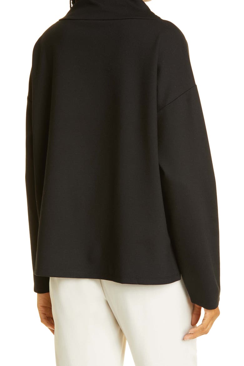 Funnel Neck Ponte Knit Top, Alternate, color, BLACK