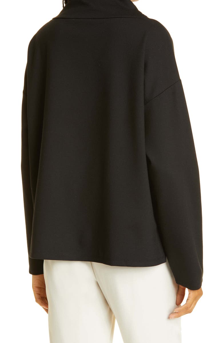Eileen Fisher Funnel Neck Ponte Knit Top, Alternate, color, 