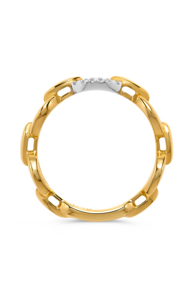 H.J. Namdar Diamond Link Stacking Ring, Alternate, color, Yellow Gold