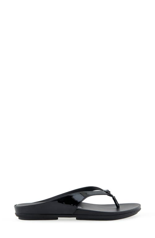 Shop Aerosoles Fisher Sandal In Black Patent Faux Leather