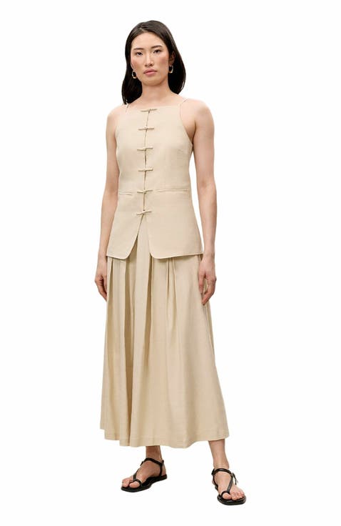 Beatrice Stretch Linen Skirt