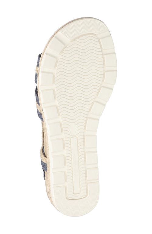 Easy Street Mel Espadrille Slingback Platform Wedge Sandal In Jeans