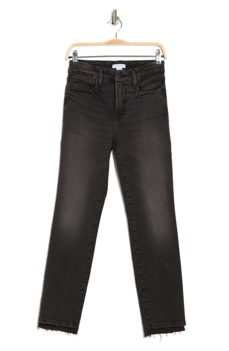 Good American Good Classic Step Hem Jeans, Alternate, color, Black271