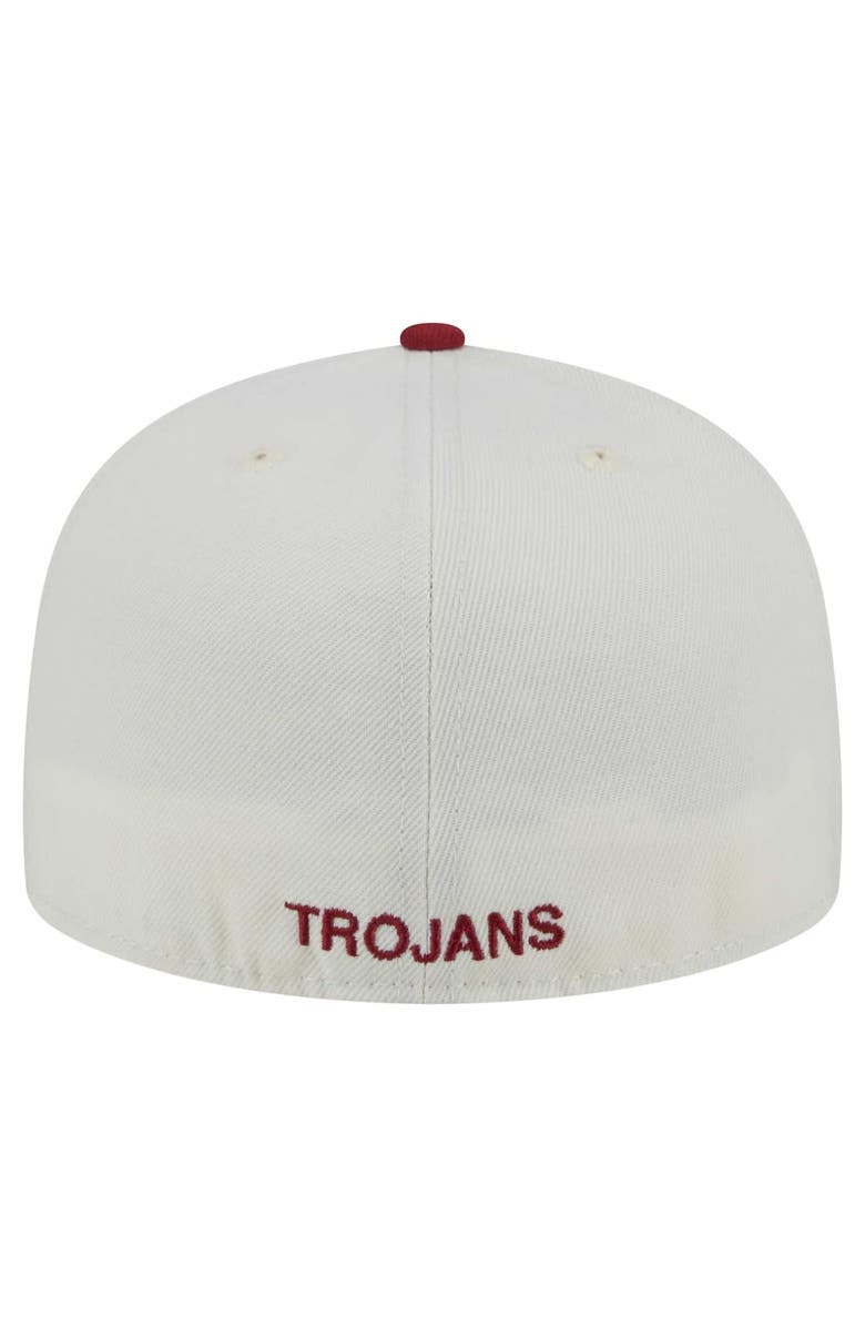 New Era Men's New Era Cream USC Trojans Chrome 59FIFTY Fitted Hat, Alternate, color, 