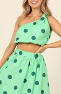 Petal & Pup Philippa One-Shoulder Bubble Crop Top