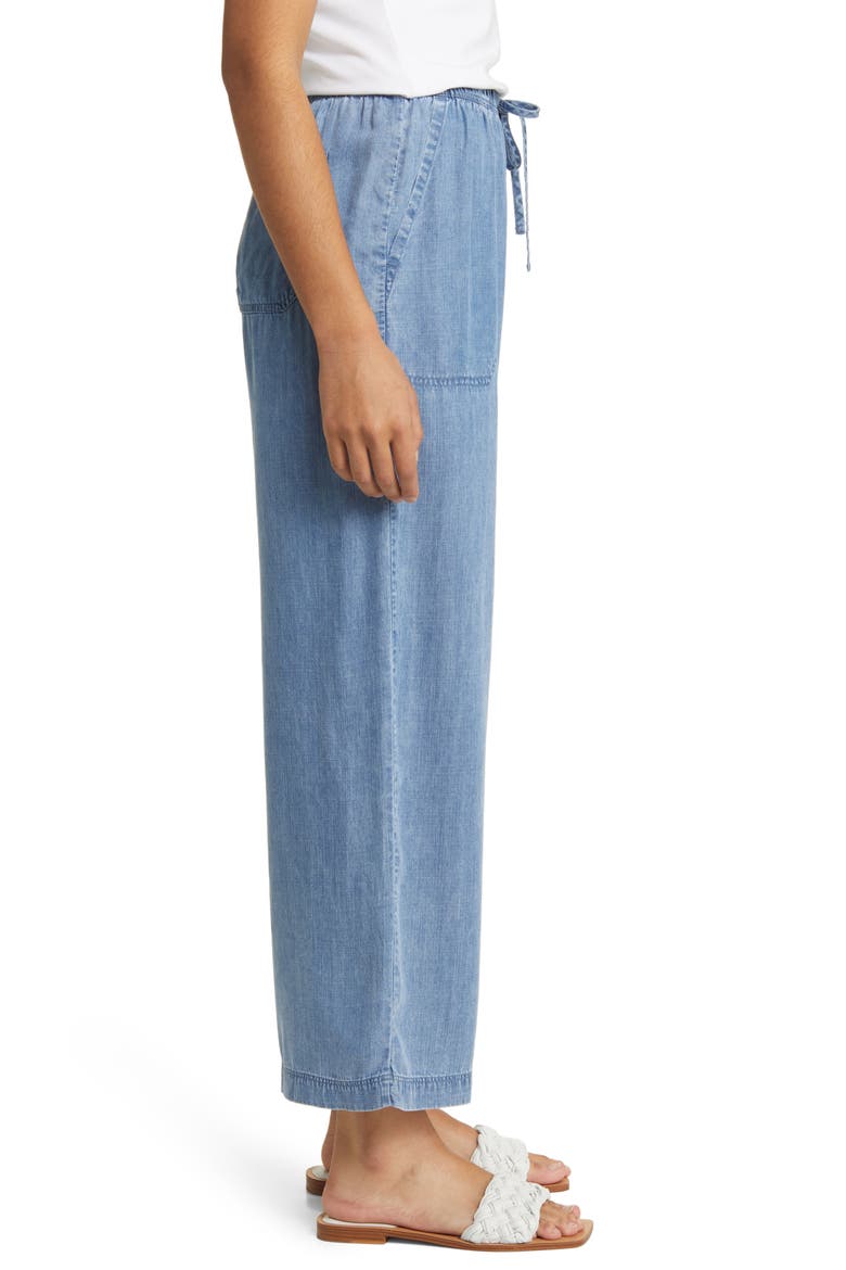 Inaya Chambray Drawstring Pants, Alternate, color, BLUE WASH