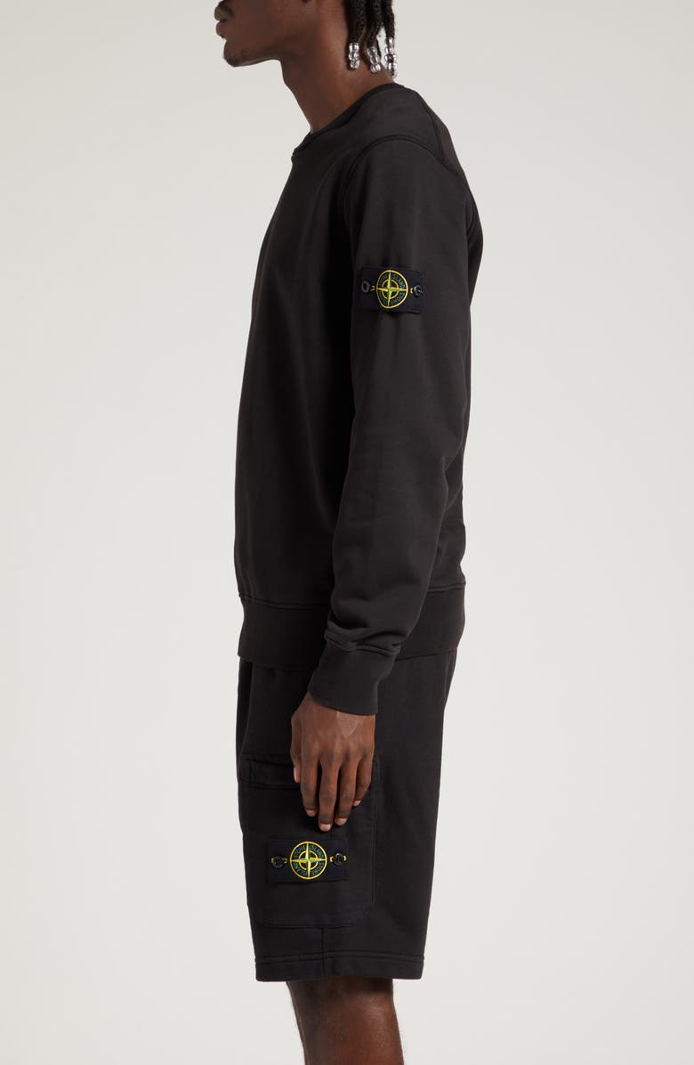 Stone Island Compass Logo Cotton Crewneck Sweatshirt, Alternate, color, 