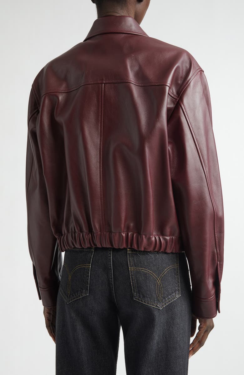 Versace Blouson Buffalo Leather Jacket, Alternate, color, Dark Burgundy