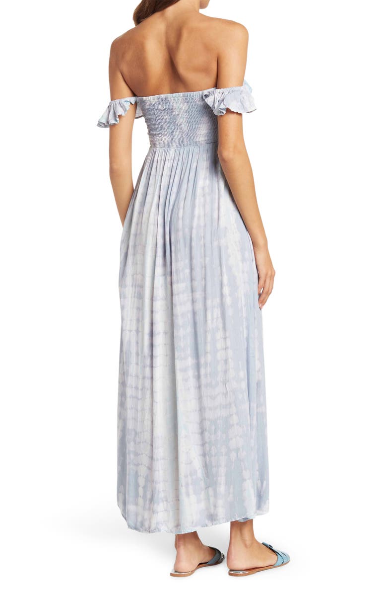 BOHO ME Smocked Maxi Dress with Slit, Alternate, color, 