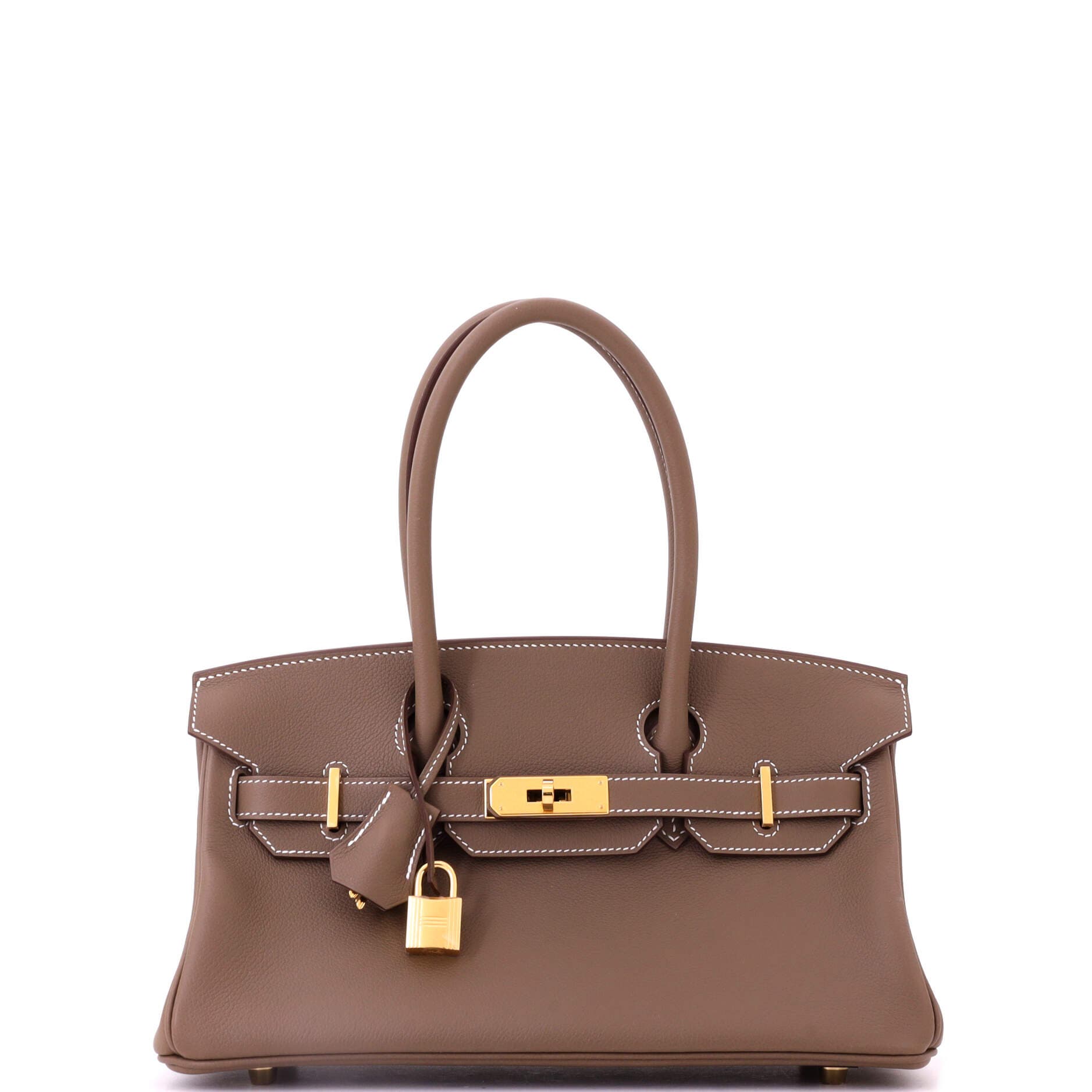 Pre-Owned Hermes Shoulder Light Birkin Bag Evercolor 29, Main, color, Etoupe