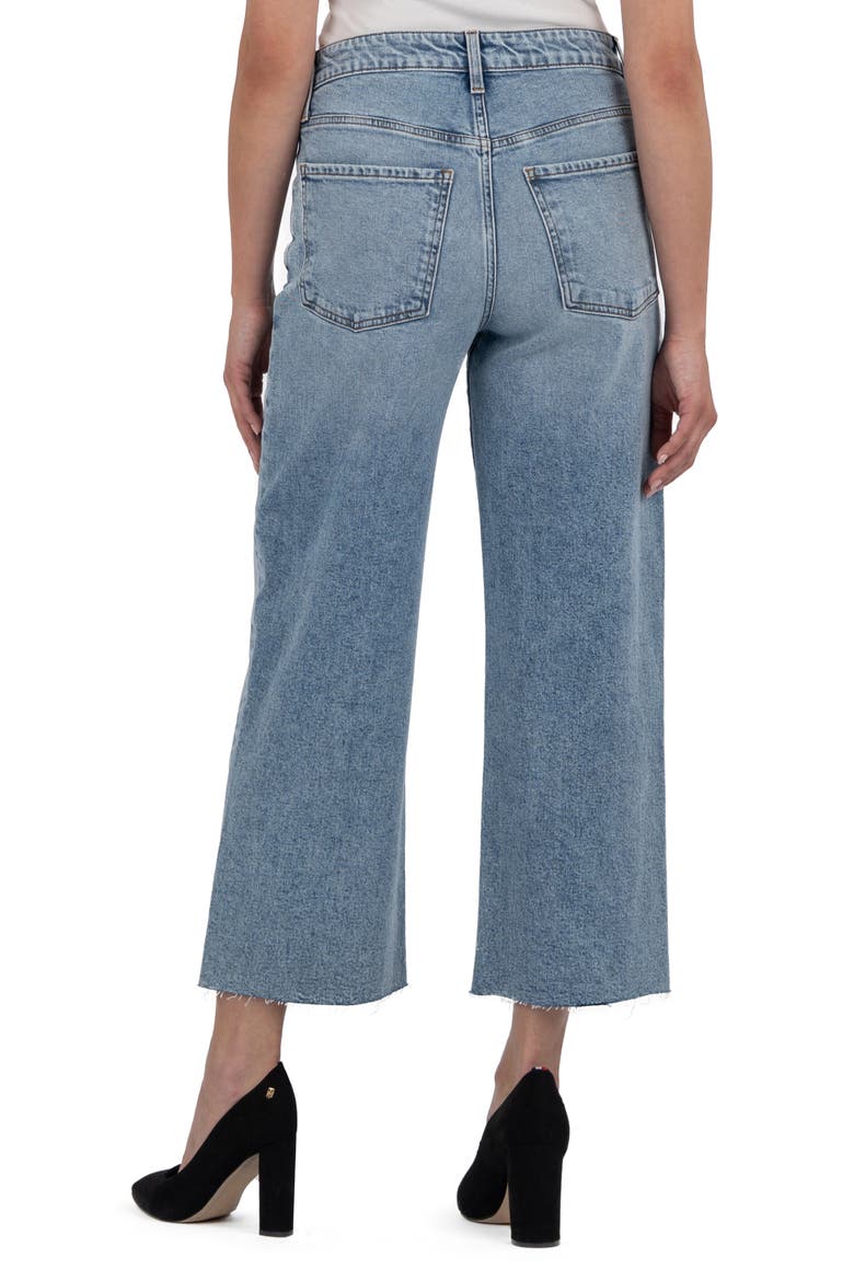 Gwen High Waist Raw Hem Crop Wide Leg Jeans, Alternate, color, ACUTE