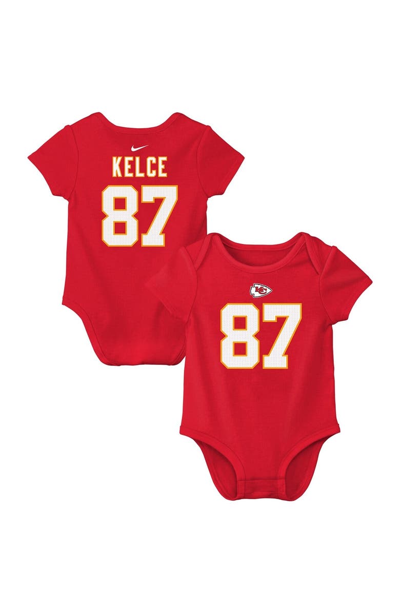 Nike Newborn & Infant Nike Travis Kelce Red Kansas City Chiefs Player Name & Number Bodysuit, Main, color, 