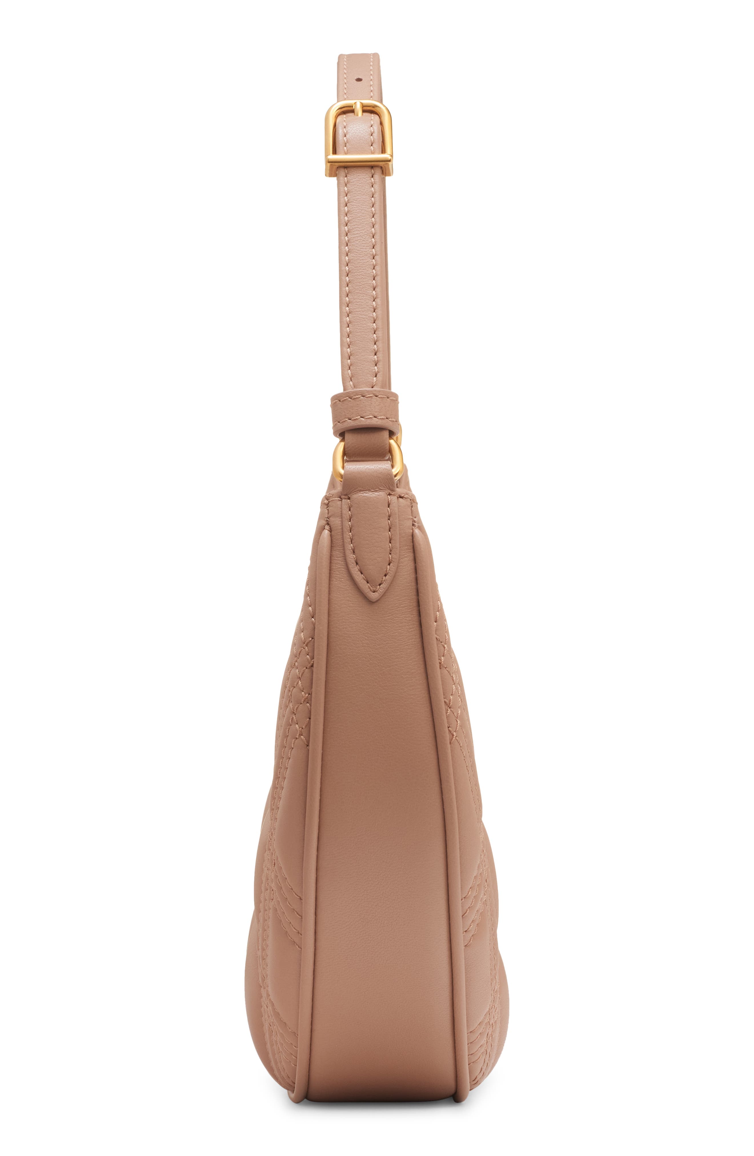 Valentino Garavani Quiltie 67 Mini Leather Hobo Bag, Alternate, color, Rose Cannelle