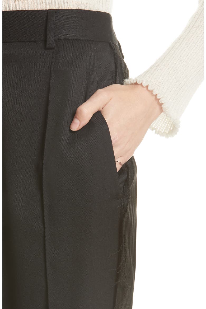 Fray Edge Pieced Pants, Alternate, color, VERY BLACK