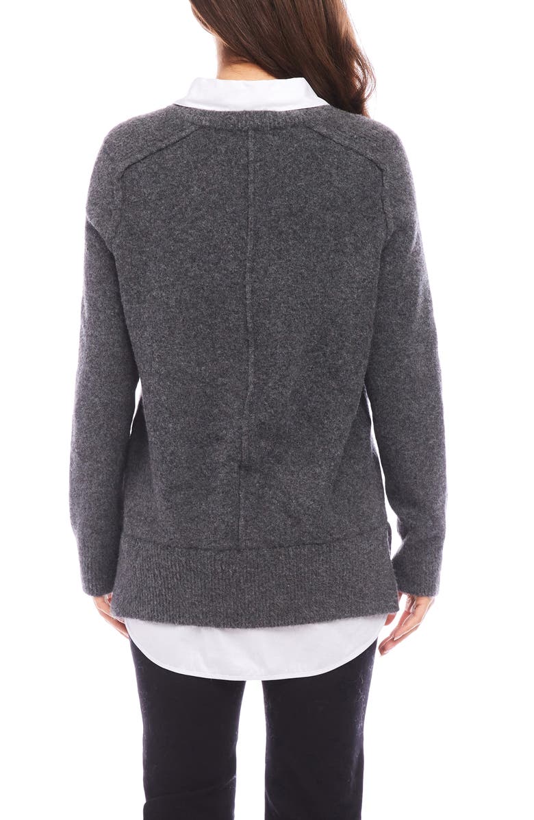 Karen Kane Mixed Media Layered Sweater, Alternate, color,
