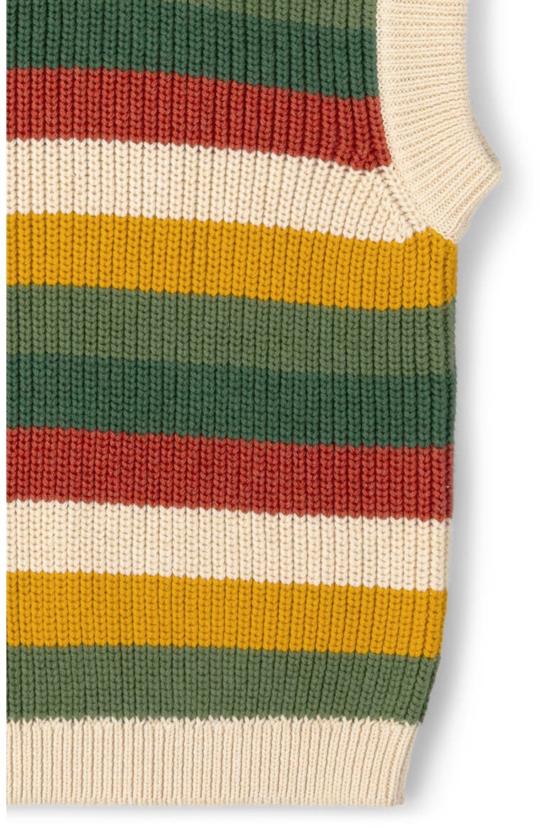 Kids' Stripe Sleeveless Organic Cotton Sweater, Alternate, color, BEIGE MULTI