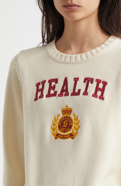 Sporty And Rich Slogan-intarsia Jumper In Cream