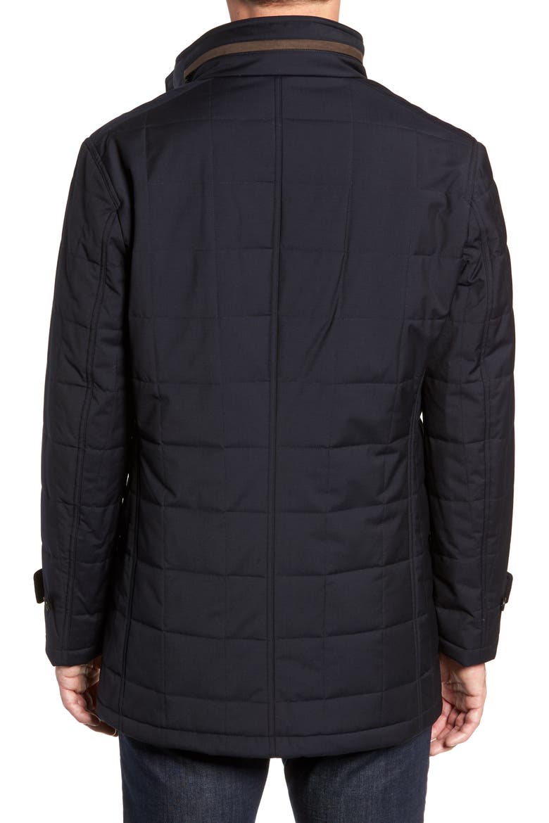 Quilted Car Coat, Alternate, color, NAVY