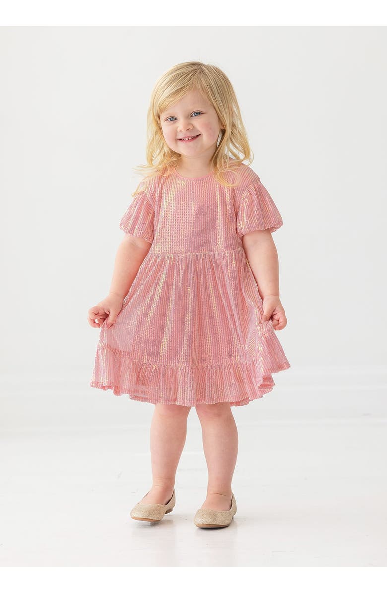 Isobella & Chloe Isobella and Chloe Glitter and Glitz Pink Sequin Dress for Girls., Alternate, color, Pink