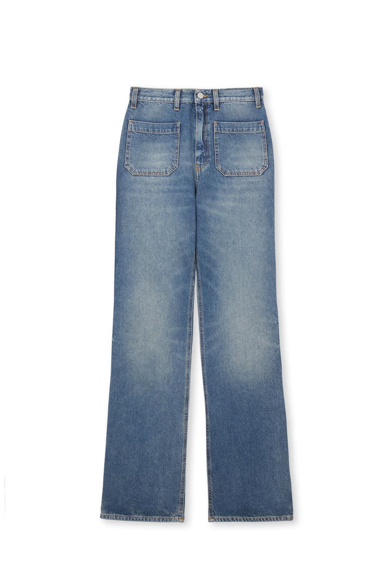 Jane Bootcut Stone Wash Denim Trousers, Main, color, D470