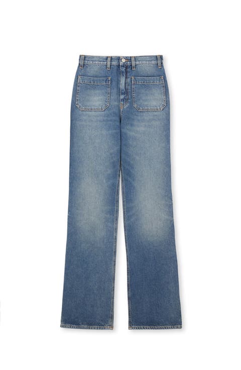 Jane Bootcut Stone Wash Denim Trousers