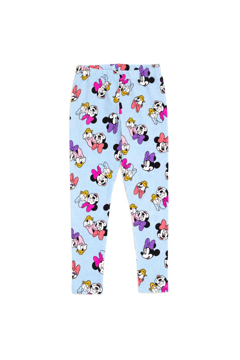 T-Shirt & Leggings Set, Alternate, color, Pink Blue Minnie Daisy